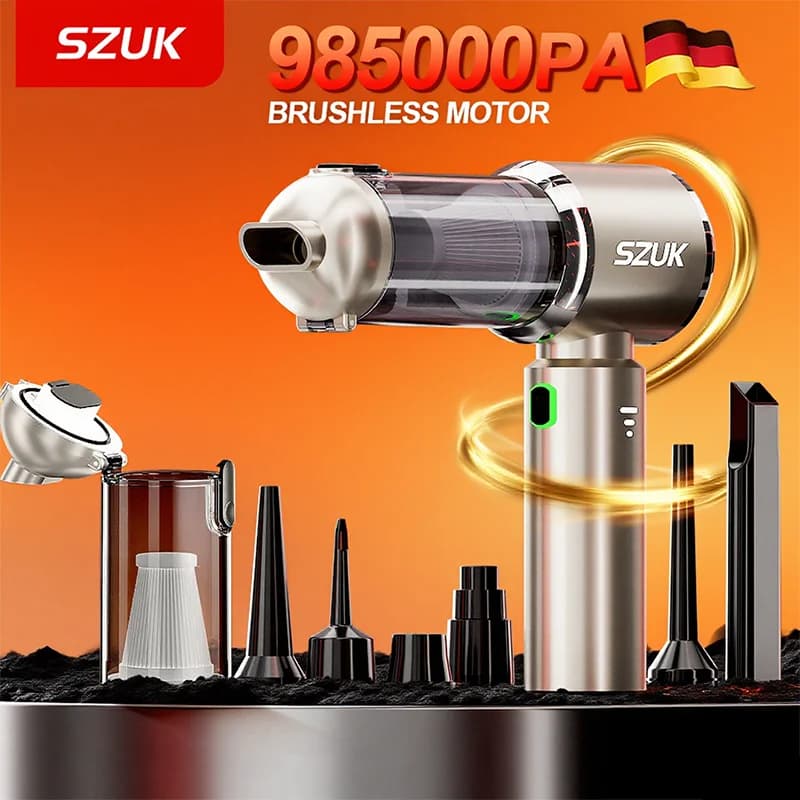 SZUK 985000Pa Car Vacuum Cleaner Portable Handheld Car Cleaner Strong Suction Cleaning Machine Mini Wireless Hand Vacuum Cleaner