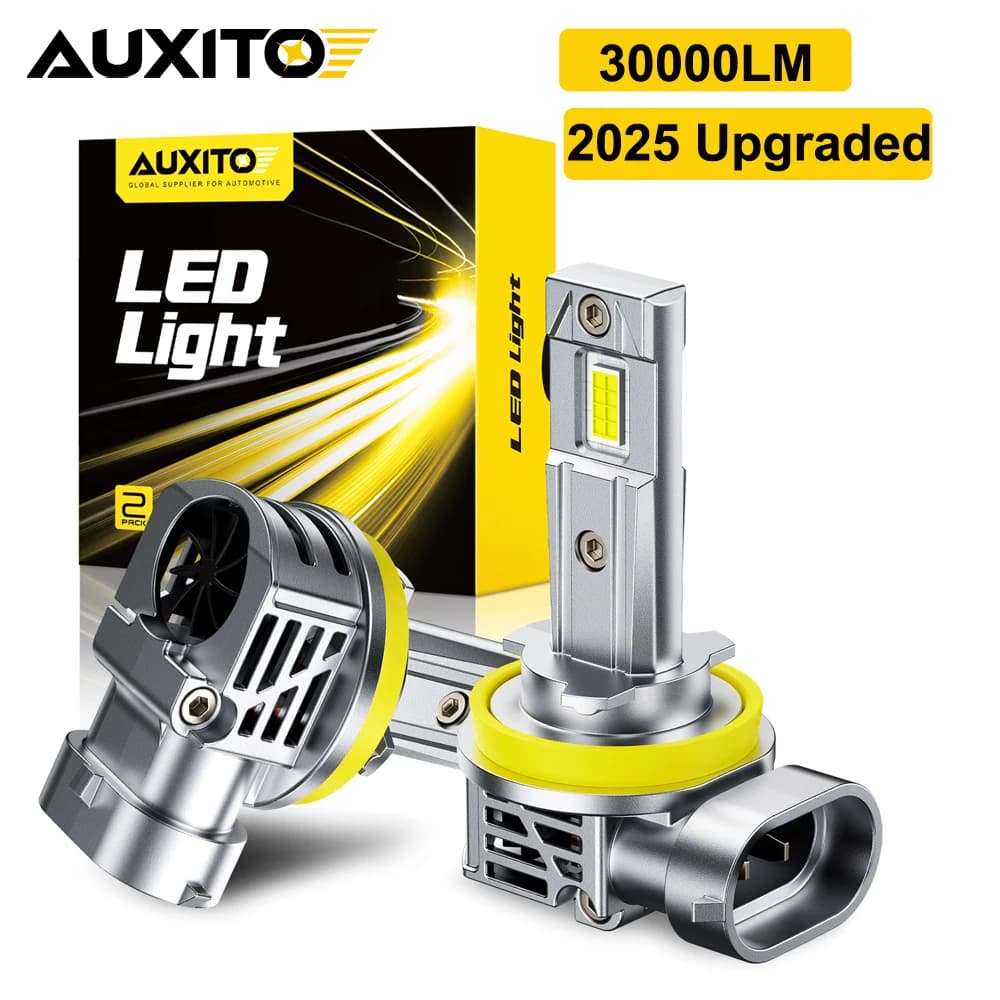 AUXITO 2025 Upgraded H11 H8 LED Headlamp Bulbs Canbus No Flickering Car High Low Beam Turbo 9005 HB3 9006 LED Headlight 30000LM