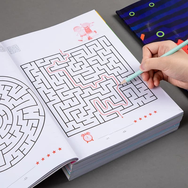 32-Page Children's Maze Game Book for Student Conc