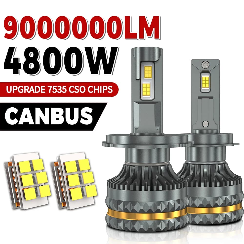 9000000LM H7 Canbus LED Headlight Bulbs 4800W H4 H11 H1 9005 HB3 9006 HB4 H13 9004 9007 Turbo Auto Headlamps 12V 24V Car Lights