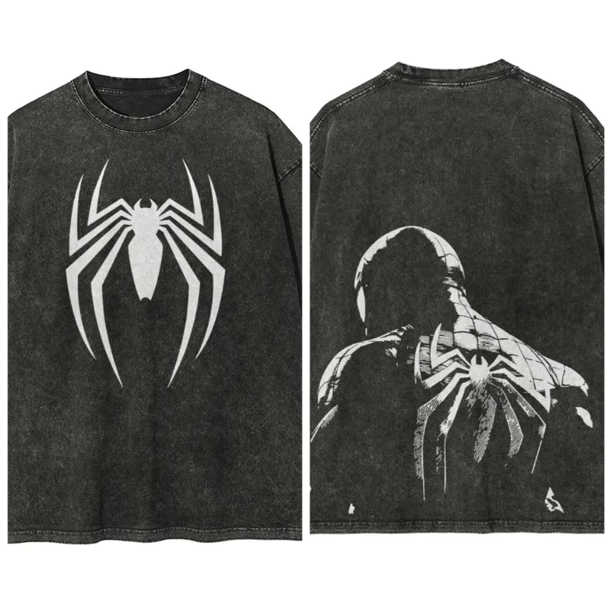 Marvel Spider-man Washed Retro Short Sleeve T-Shirt Casual Summer Wear Men's Comfortable Short Sleeve Half Sleeve Sports Popular