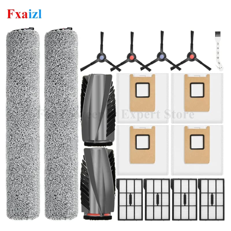 Accessories For(Eufy Omni E25 / E28) Vacuum Cleaner Main Roller Side Brush Roller Mop Cloth Dust Bag Filter Cleaning Brush
