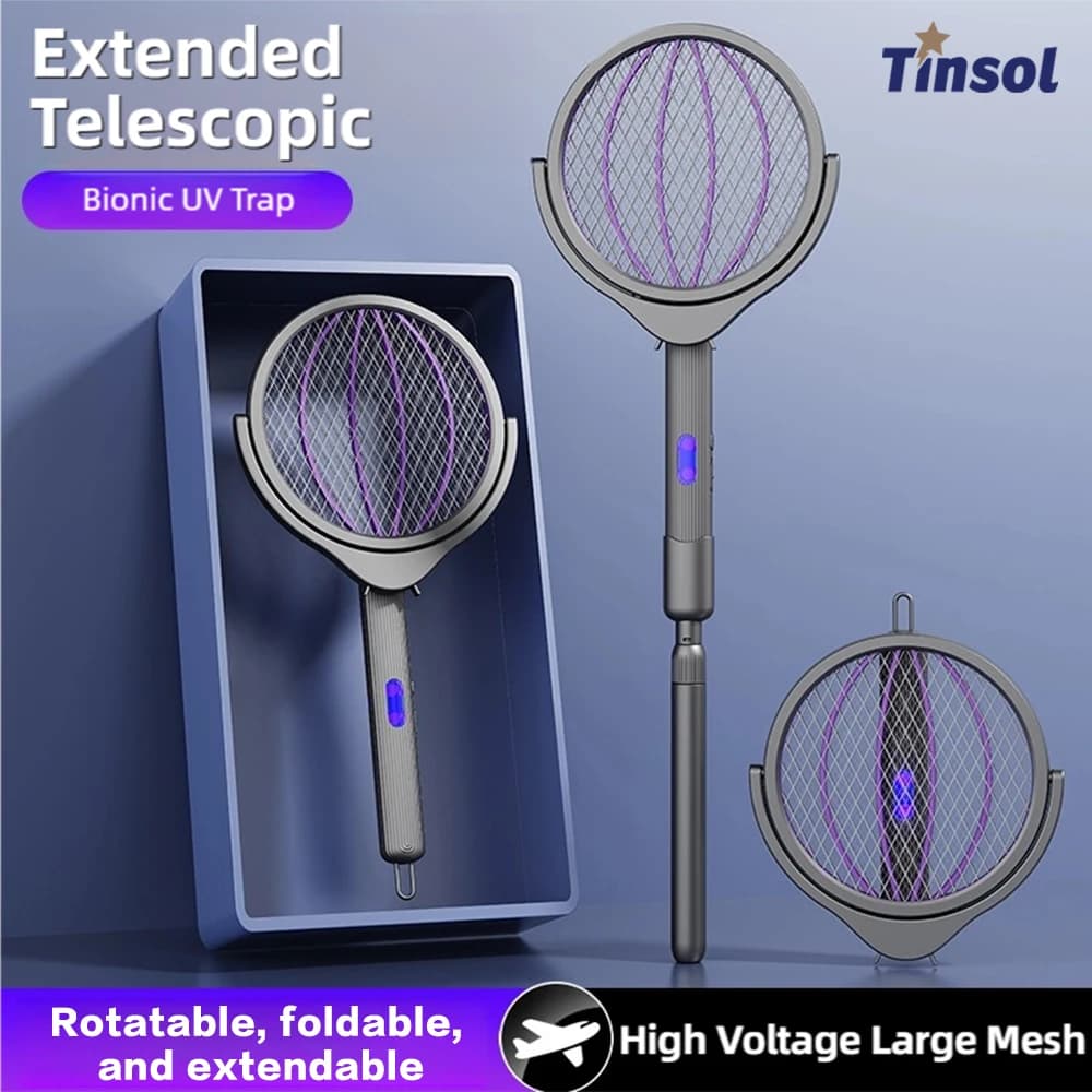 TINSOL Retractable Electric Mosquito Racket Rotati