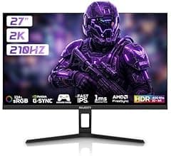 شاشة ألعاب من ماجيستي 27 بوصة 2K QHD | FAST ULTRA IPS | 210Hz | 1ms | HDR400 Ready | 134% sRGB | 10-Bit | G-SYNC & FreeSyn…