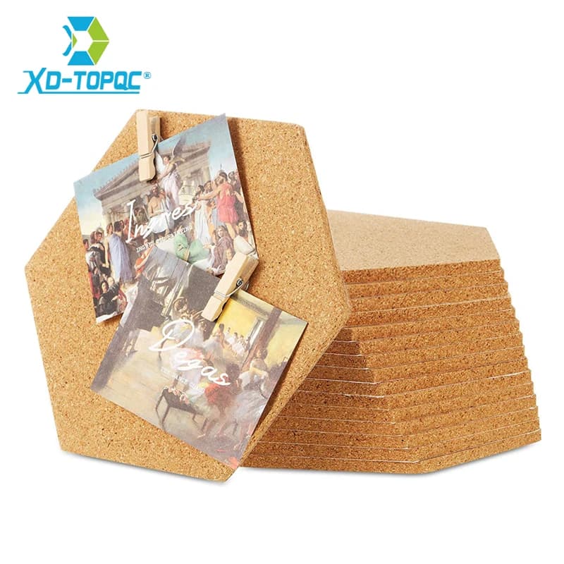 Innovative Equilateral Hexagon Cork Stickers DIY D