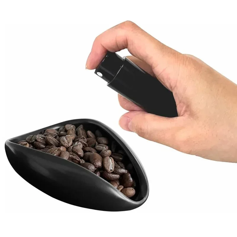 Coffee Bean Dosing Cup and Spoon Set, Ceramic Dosing Vessel Measuring Tray Kit for Coffee or Tea, Espresso Accessories