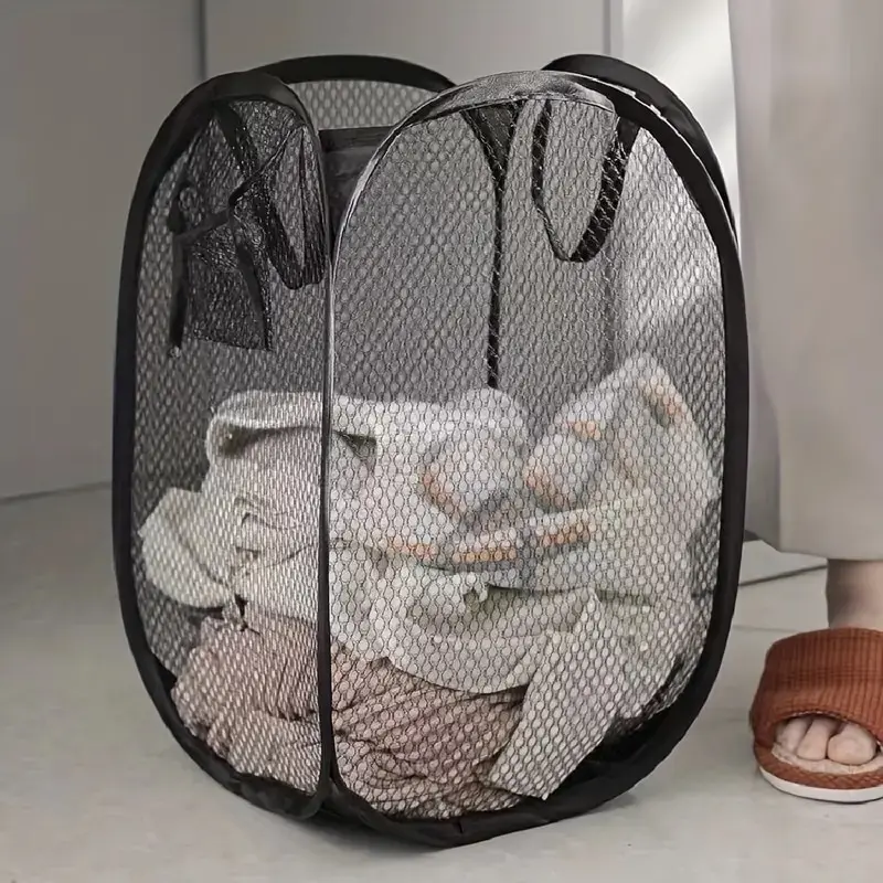 Mesh Pop-up Laundry Basket, Laundry Basket, Foldab