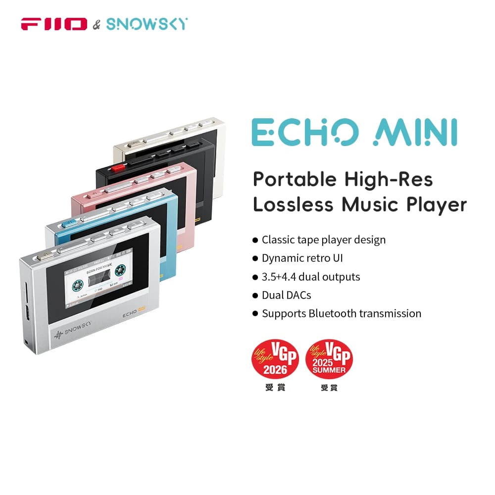 SnowSky/FiiO Echo Mini HiFi Bluetooth MP3 Pure Music Player, 15Hours Playback, 3.5mm/4.4mm Headphones Output