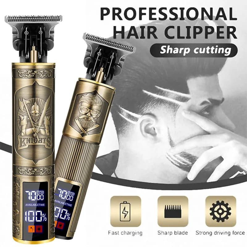 T9 Carving Vintage Hair Clipper For Mens Grooming Essential Tools USB Fast Rechargeable Beard Hair Trimmer Provide Precise Shave