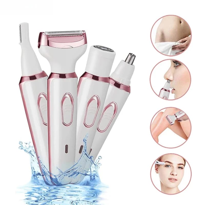 Electric Shaver For Woman Body Hair Removal Epilator Painless Cordless Trimmer Women Face Leg Bikini Razor 4 in 1 Hair Remover