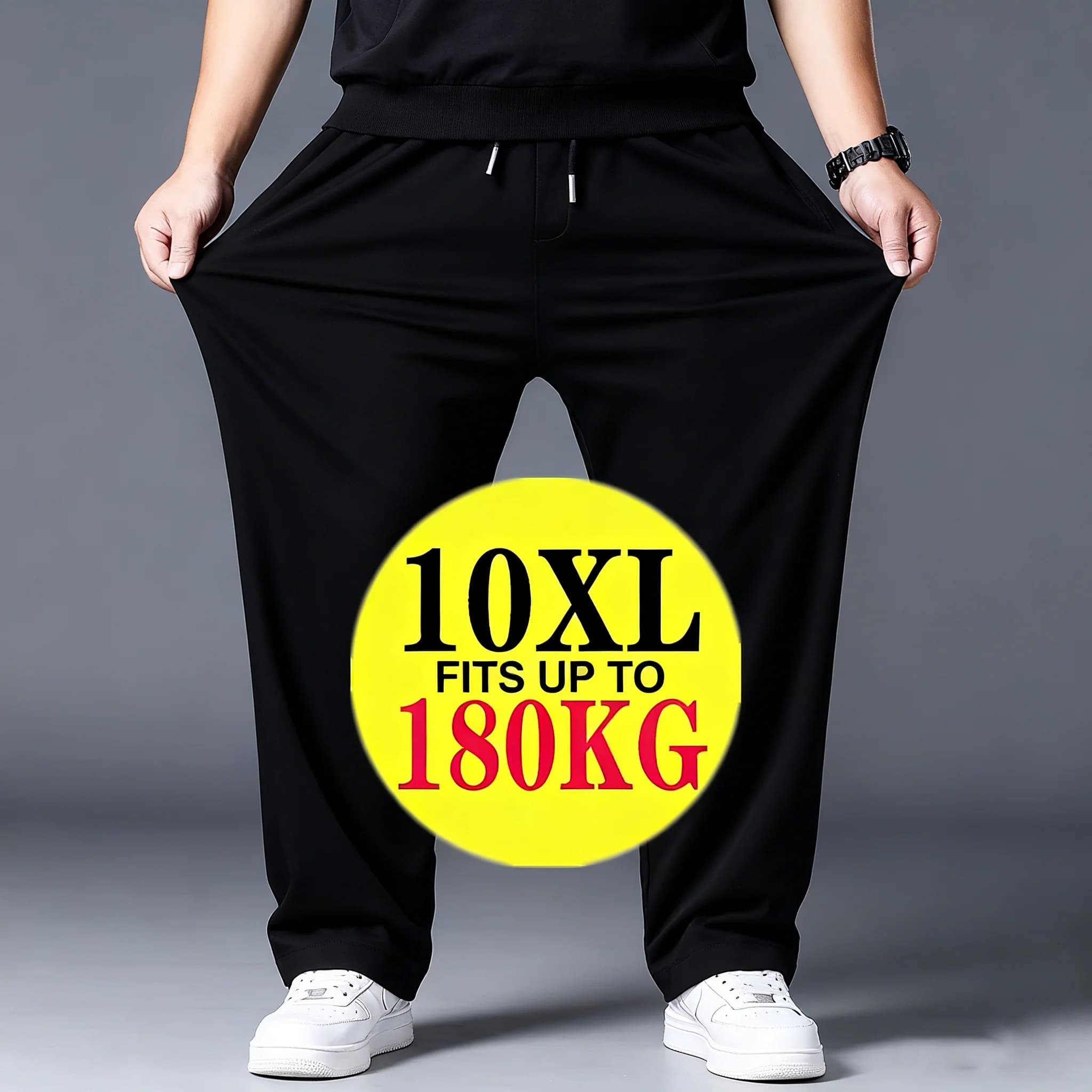 Men's 3XL-10XL Plus Size Baggy Jogger Pants Elastic Waist Quick-Dry Soft Casual Sweatpants for Big and Tall Daily Lounge Wear