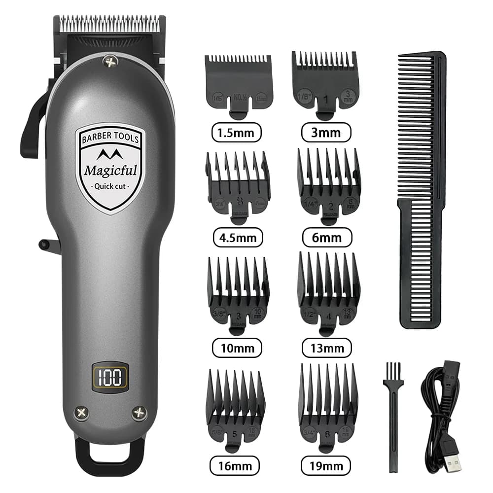 Magicful Hair Clipper Hair Trimmer For Men Rechargeable Li-ion Battery Shaving Adjustable Electric Professional Hair Clipper