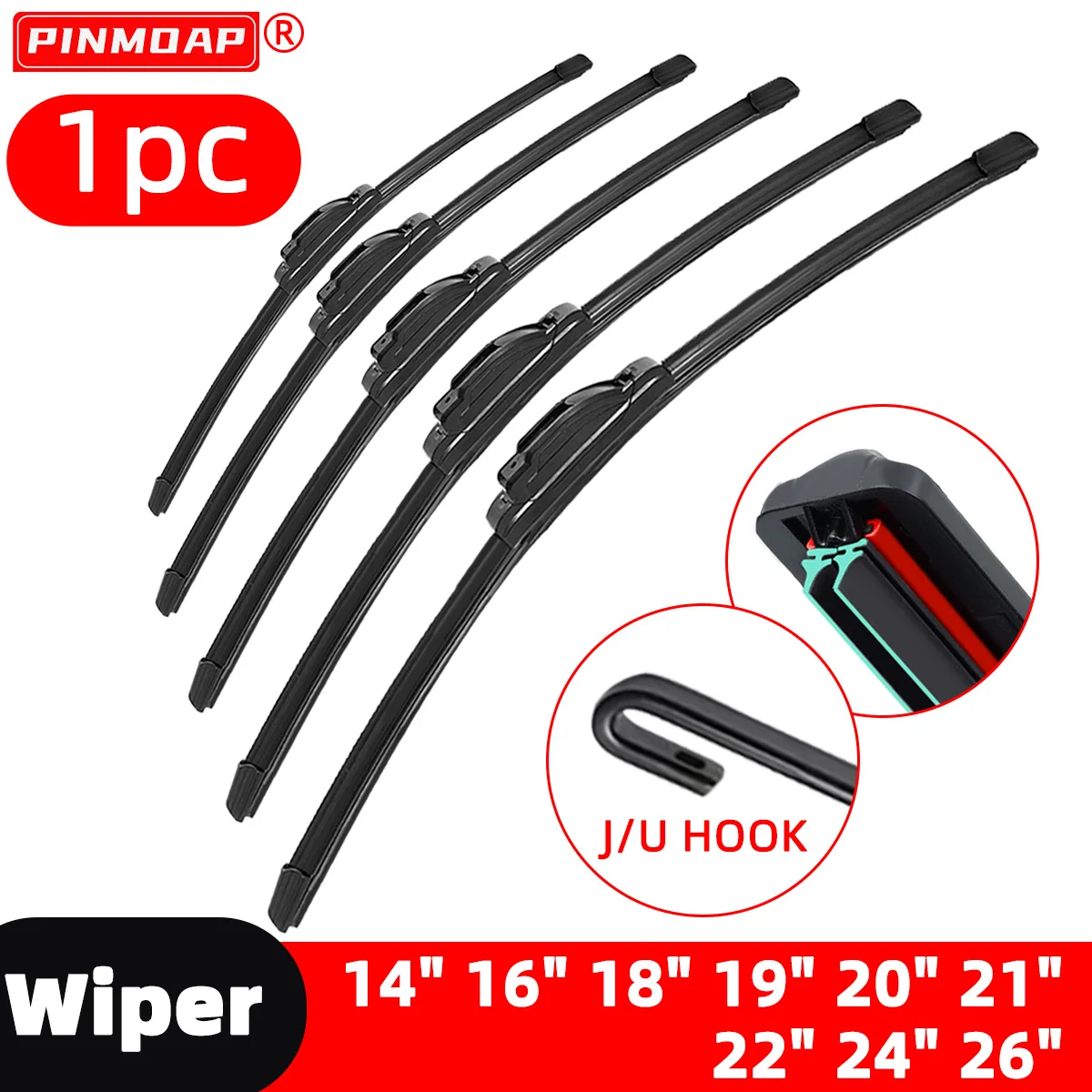 Double Rubber Strip Car Windshield Wiper Blade J H