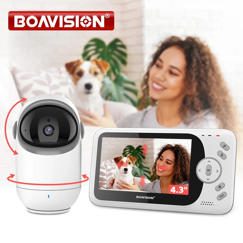 4.3 Inch Video Baby Monitor With Pan Tilt Camera 2.4G Wireless Two Way Audio Night Vision Security Camera Babysitter VB801