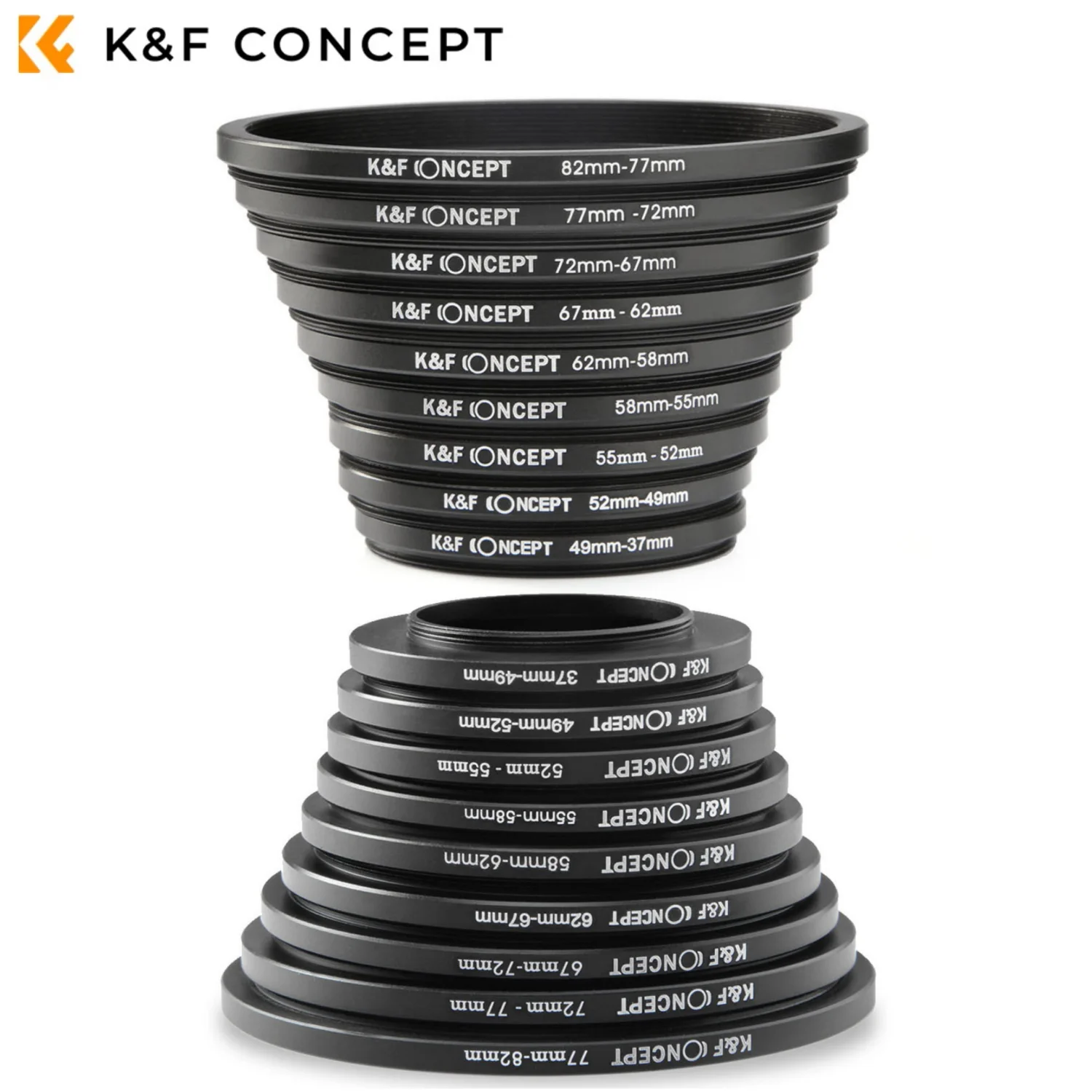 K&F CONCEPT 18 in 1 Filter Adapter Ring Set Camera