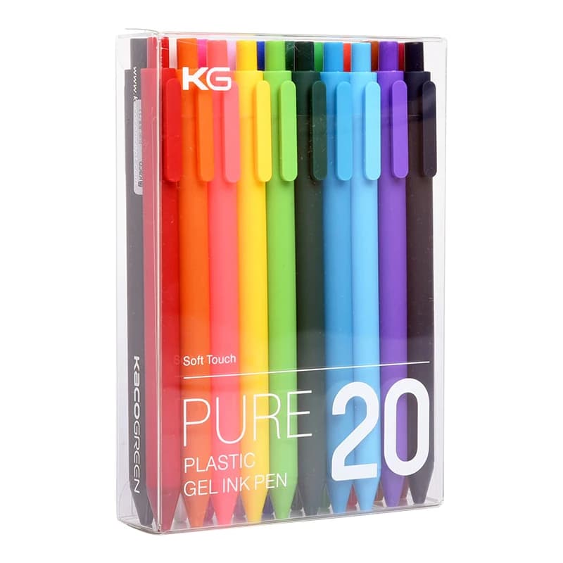 KACO Sign Pen 20 Colors pens 0.5mm Refill ABS Plastic Write Length 400m can add 10pcs 0.5MM Refills(Black/Red/Blue)