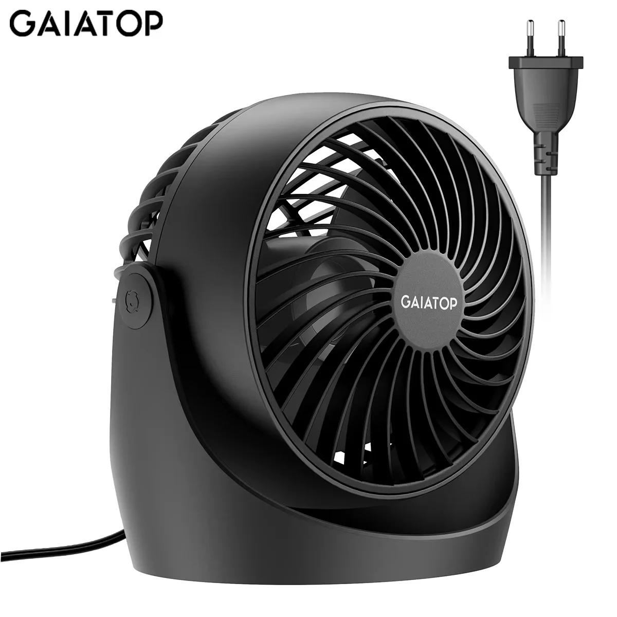 Gaiatop Air Circulator Fan, Portable Desk Fan Table Fan Dorm Fan, 5-Inch Small Fan 3 Speed with 360° Adjustable Tilt