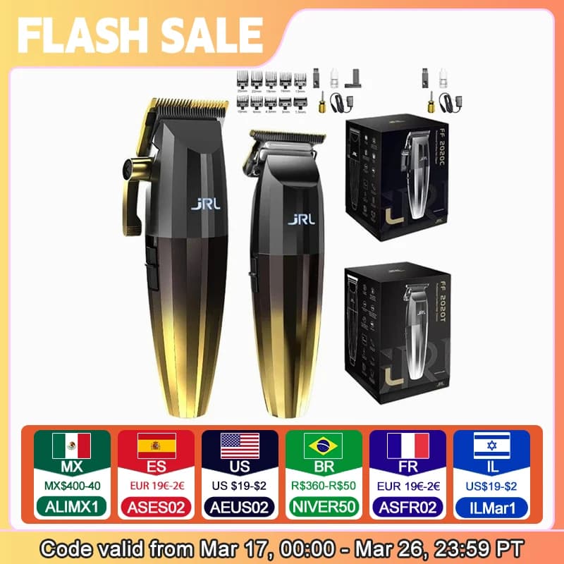 Original JRL2020C 2020T Hair Clipper Men's Professional Barber Shop Hair Salon Trimmer 7200RPM Barber Set Unique Serial Code
