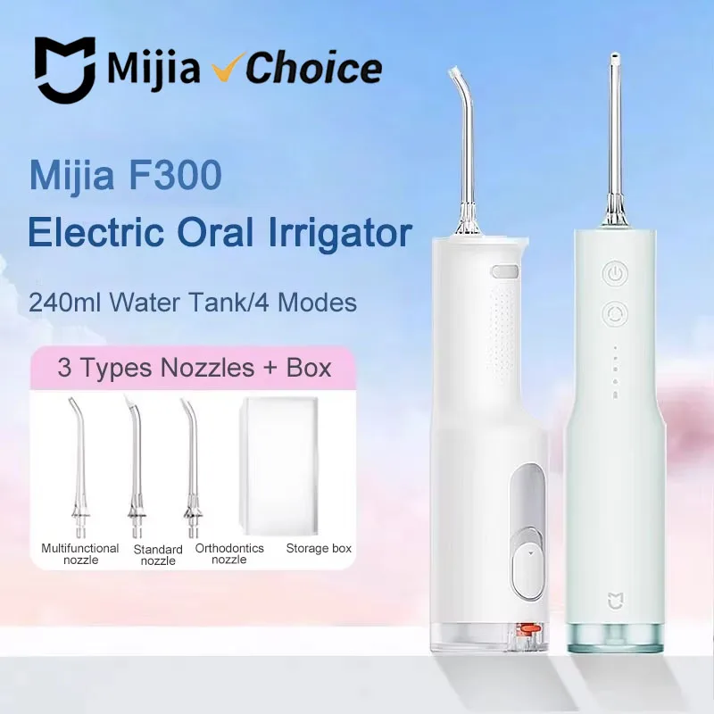 Mijia Electric Oral Irrigator F300 Dental Water Jet Portable Powerful Pick Flosser Teeth Whitening Cleaner Mouth Cleanner