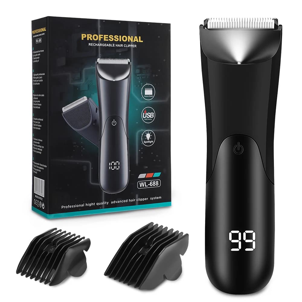 Hair Cutting Machine Beard Trimmer Electric Shaver for Men Intimate Areas Hair Shaving Machine Safety Razor Clipper LED Light