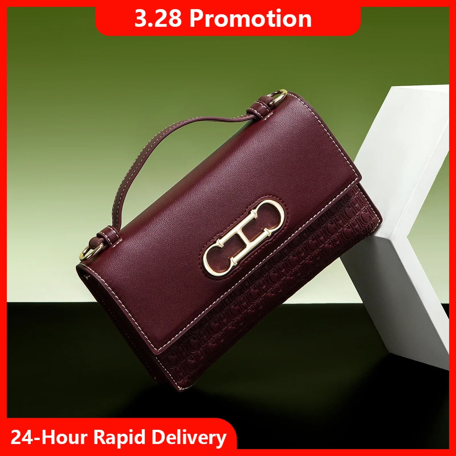 CH Crossbody Bag Brand Women's Bag Letter Print Leather Compact Elegant Handbag Tote Bag Exquisite Fashion Women's Bag