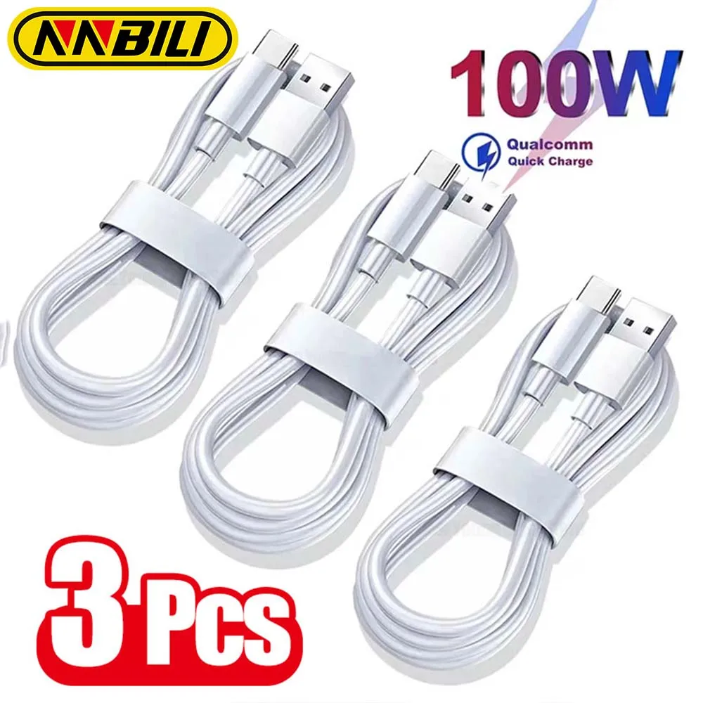 NNBILI 1-3PCS 10A 100W Type C Super Fast Charging Cable Data Cord For Huawei OPPO vivo Quick Charing,not iPhone、xiaomi、samsung