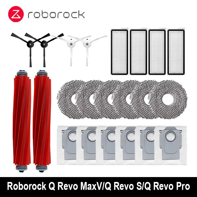 For Roborock Q Revo MaxV/Q Revo S/Q Revo Pro Robot Vacuums Cleaner Accessory Dust Bag Main Side Brush Hepa Filter Cloths Spare