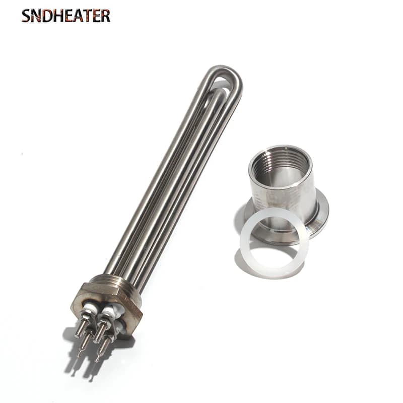 SNDHEATER 12V 24V 36V 48V Water Immersion Heater Low Voltage G1 1/4" DN25 1Inch Thread Induction Heating Tube 304SUS 300W-1.5KW